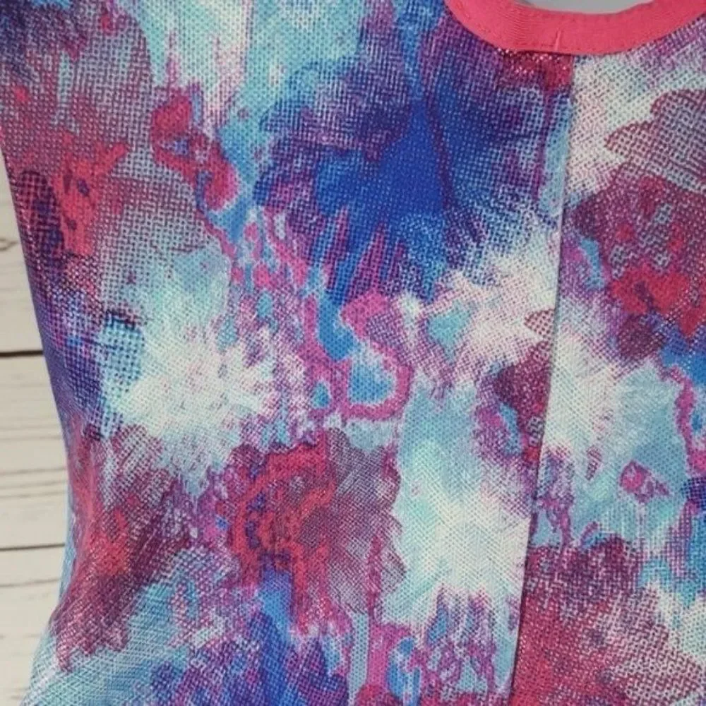 Future Star Girls Tie‎ Dye Splatter Leotard Athetlic One Piece Purple Size Large